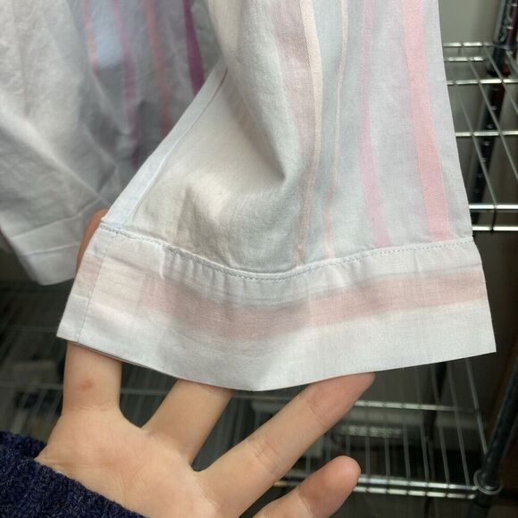 Novila Women's Pink Striped Button‎ Up Blouse Size 38/6 Preppy Old Money - Picture 6 of 13